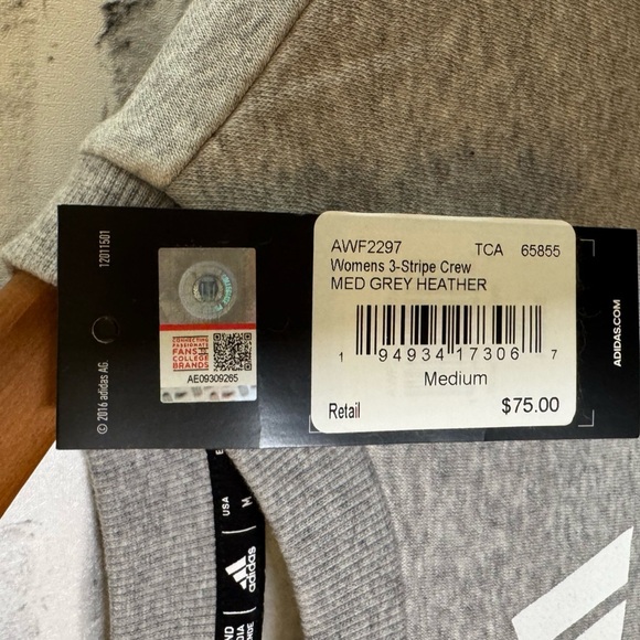 NWT! Women’s Adidas Rice University gray crew neck cropped sweatshirt Medium - Picture 3 of 5